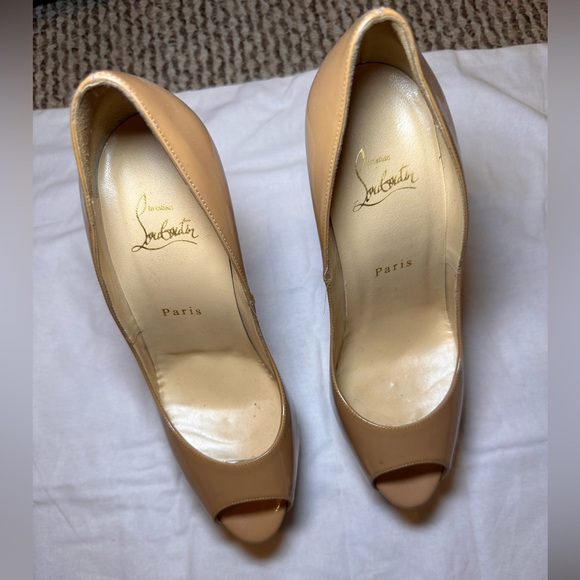 Christian Louboutin Shoes - Christian Louboutin Nude Peep-Toe Pumps